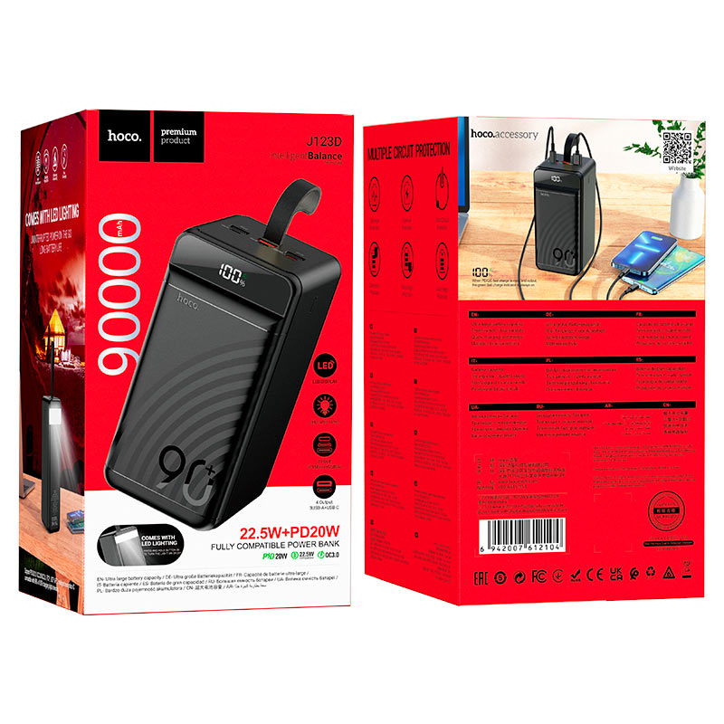 Hoco J123D Element 90000mAh retail packaging